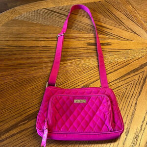 Vera Bradley Bag Magenta With Adjustable Shoulder Strap Front & Back Pockets